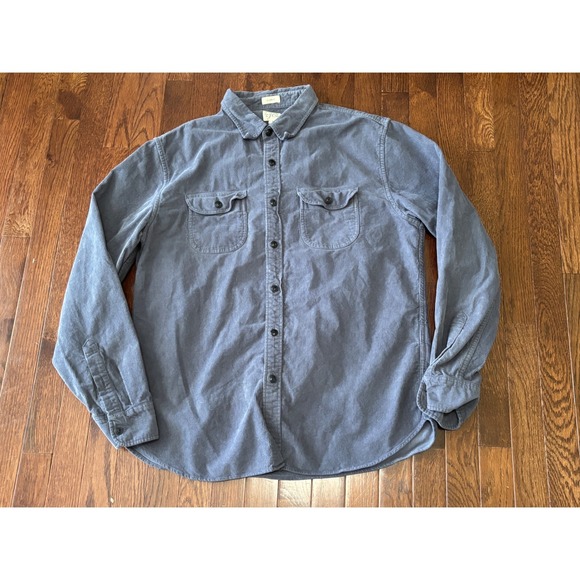J.Crew Other - J.Crew Garment Dyed Corduroy Workshirt Men's Large Blue 2 Pocket AZ426 Heritage